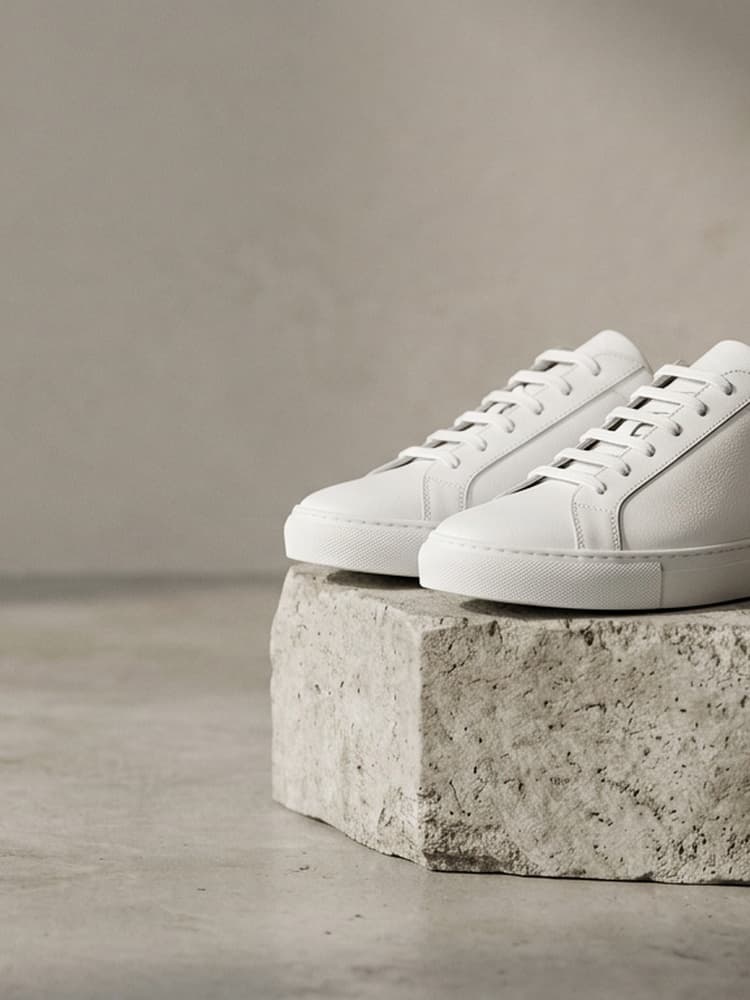Clean white Venetian calfskin sneakers